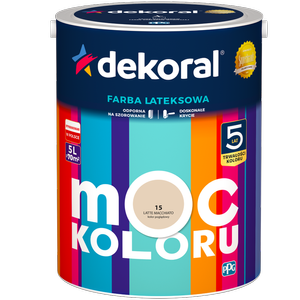 Farba do ścian i sufitów lateksowa DEKORAL MOC KOLORU Latte Macchiato nr 15 mat 5l