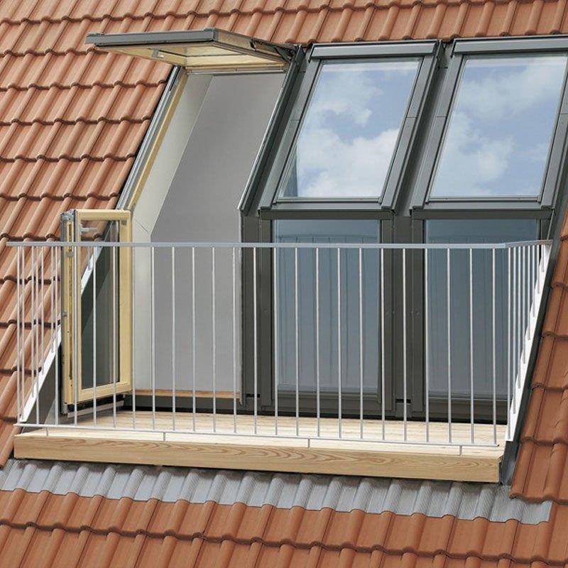 Okno dachowe balkonowe VELUX GEL M08 2365 78x136 3-szybowe drewniane góra